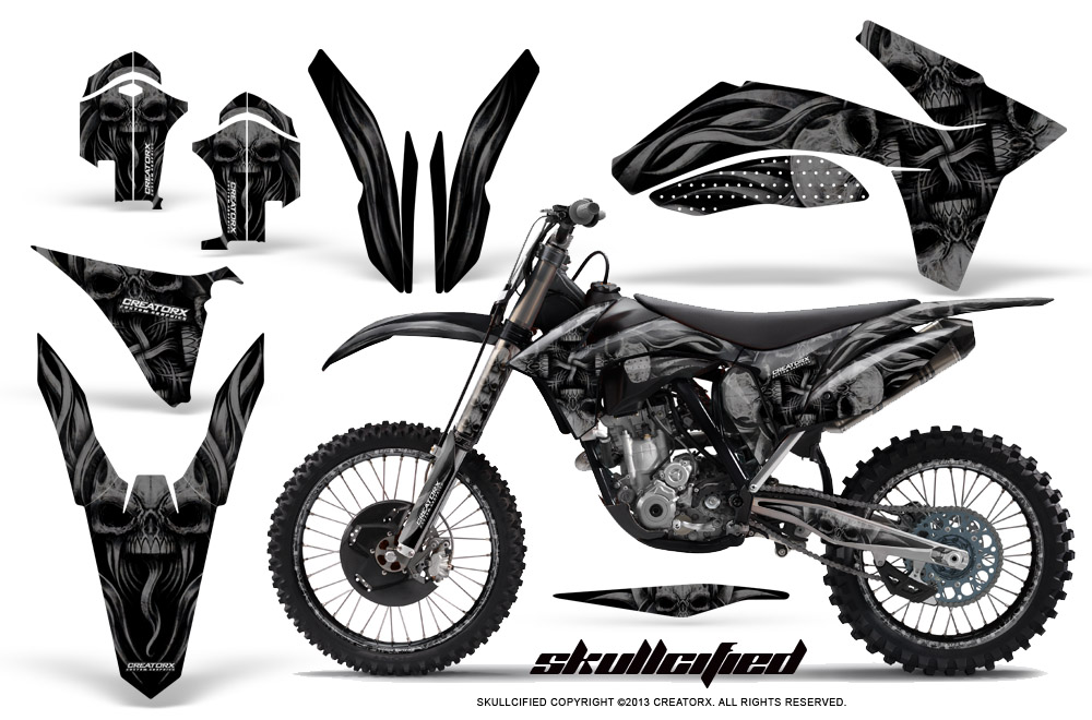 KTM C7 2011 SX-F Graphics Kit Skullcified Black NP Rims